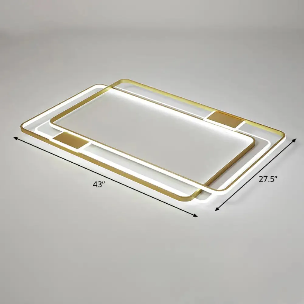 Contemporary Gold LED Ceiling Light for Living Room - Ultra-Thin & Acrylic Flush Mount