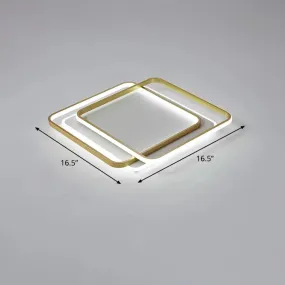 Contemporary Gold LED Ceiling Light for Living Room - Ultra-Thin & Acrylic Flush Mount