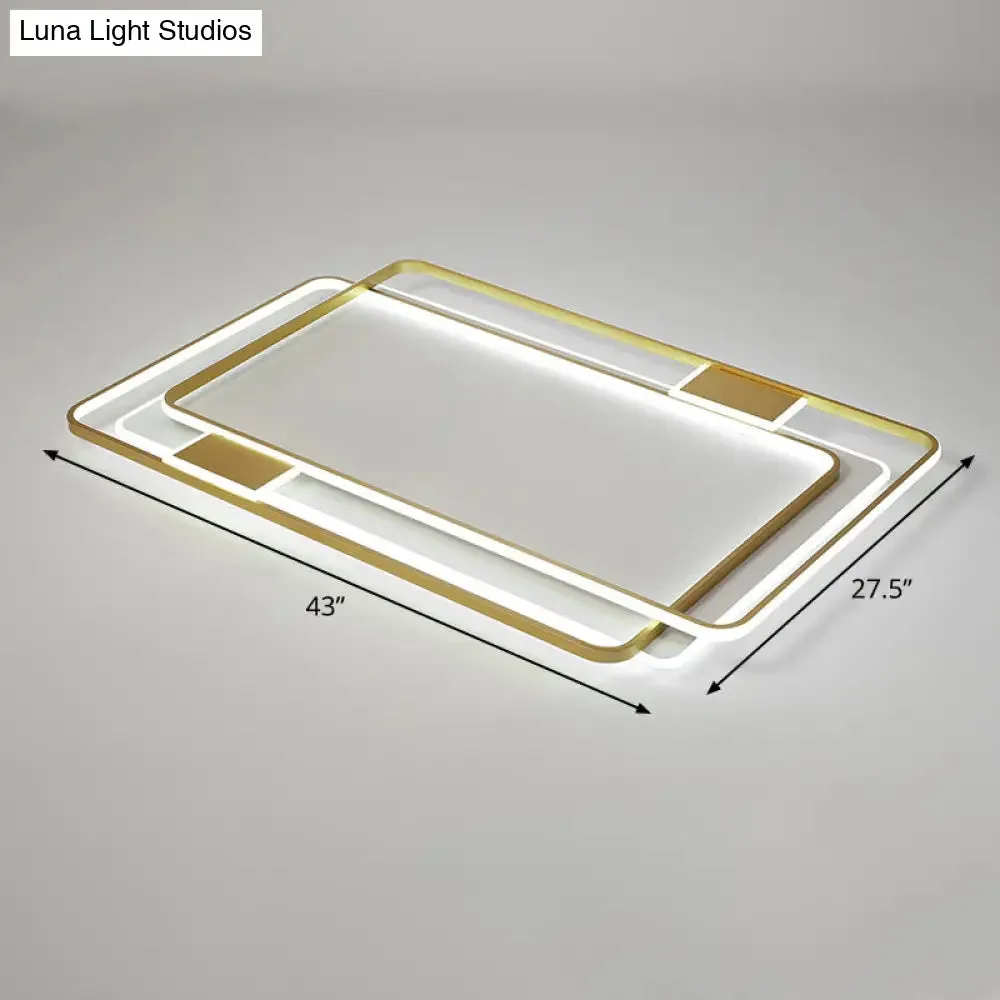 Contemporary Gold LED Ceiling Light for Living Room - Ultra-Thin & Acrylic Flush Mount