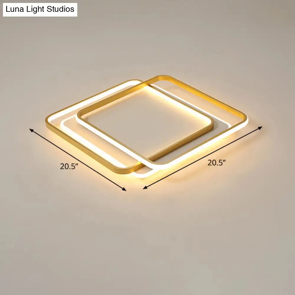 Contemporary Gold LED Ceiling Light for Living Room - Ultra-Thin & Acrylic Flush Mount