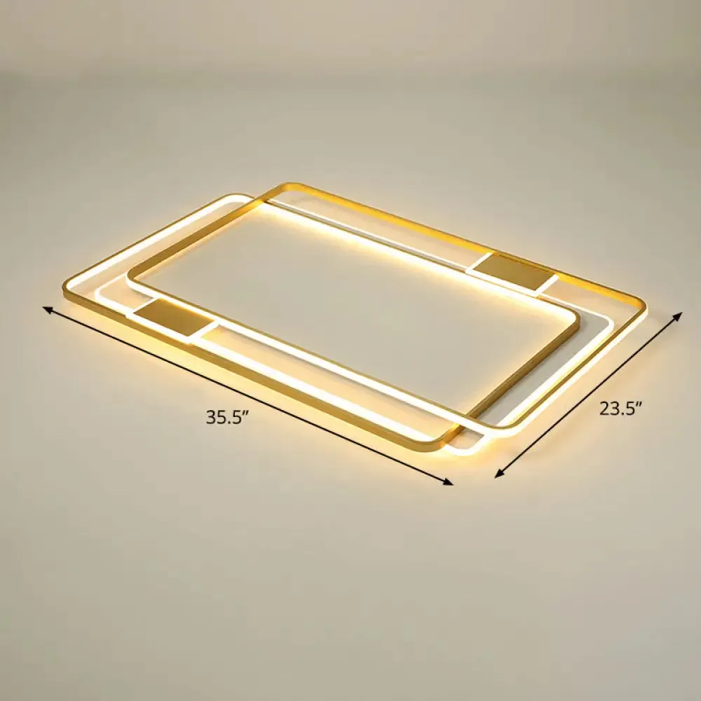 Contemporary Gold LED Ceiling Light for Living Room - Ultra-Thin & Acrylic Flush Mount