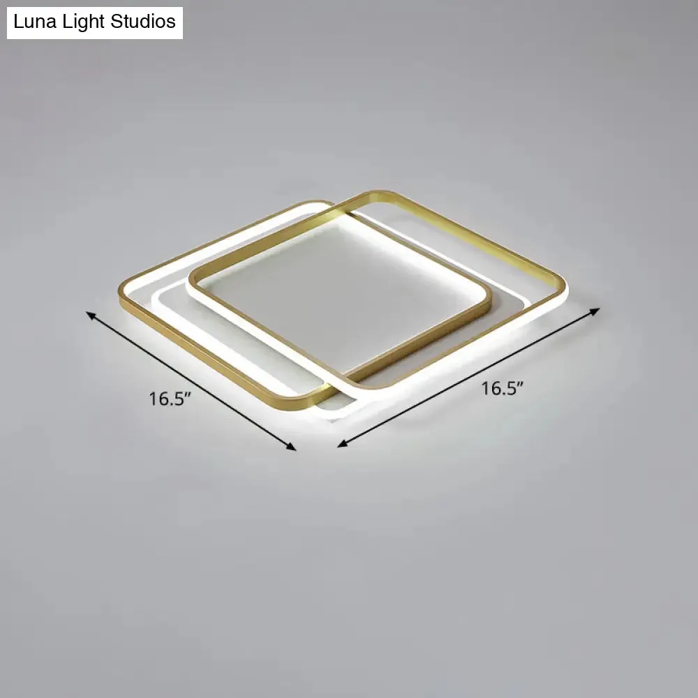 Contemporary Gold LED Ceiling Light for Living Room - Ultra-Thin & Acrylic Flush Mount