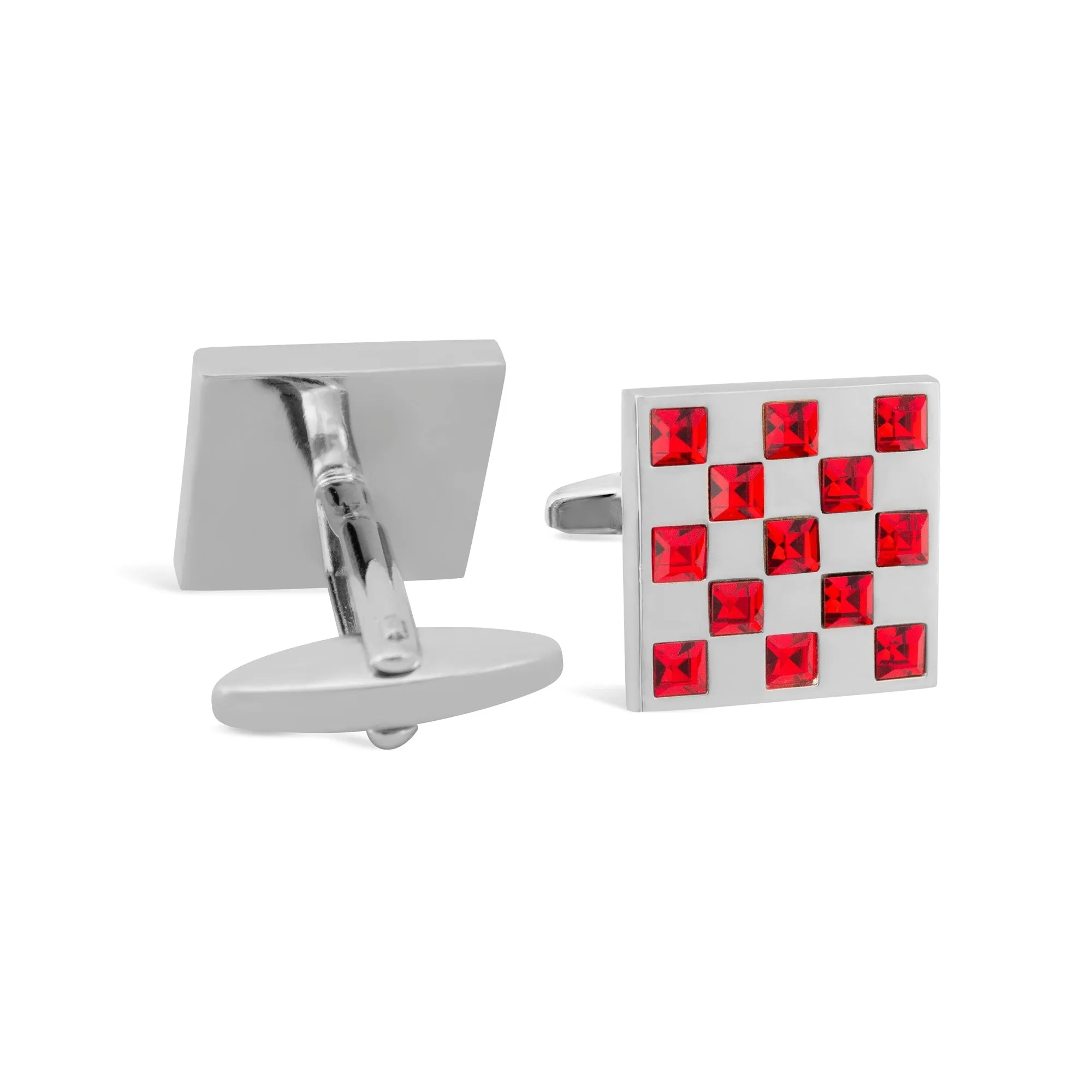 Crystal Checkered Pattern Cufflink (Online Exclusive)