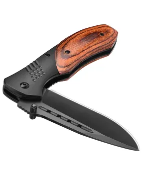 CVLIFE Pocket Knife - 3.46" Ultra Sharp Blade Wood Handle