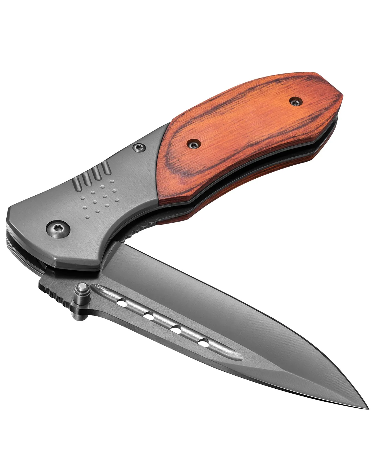 CVLIFE Pocket Knife - 3.46" Ultra Sharp Blade Wood Handle