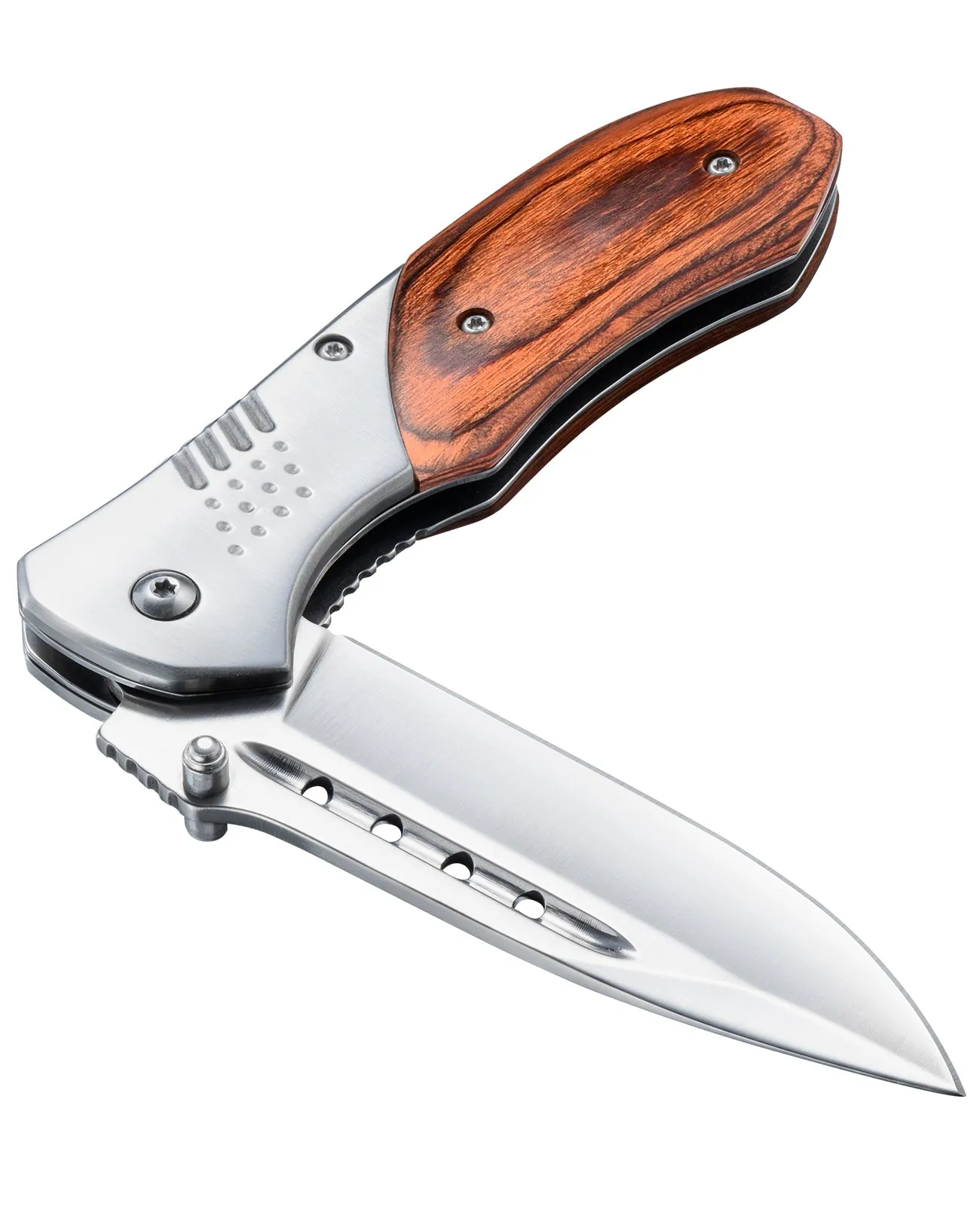 CVLIFE Pocket Knife - 3.46" Ultra Sharp Blade Wood Handle