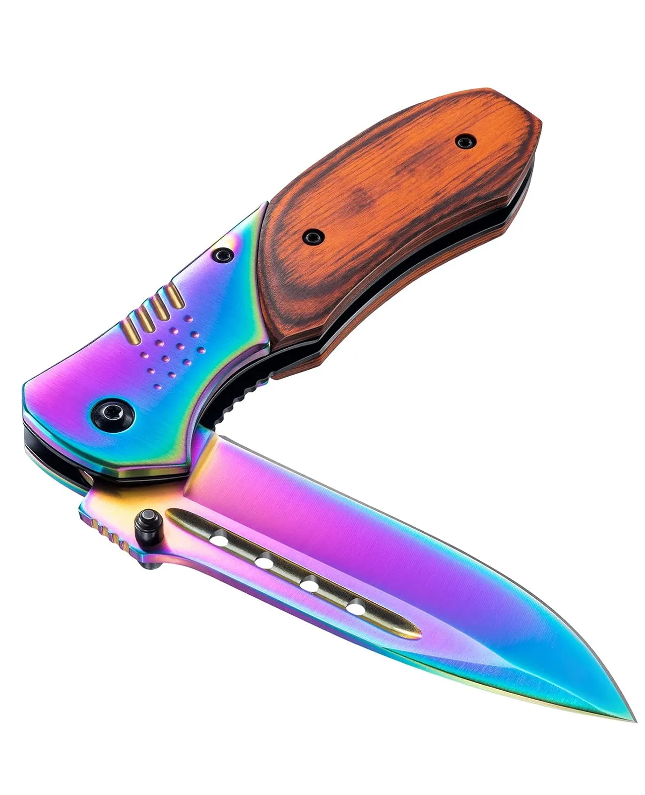 CVLIFE Pocket Knife - 3.46" Ultra Sharp Blade Wood Handle