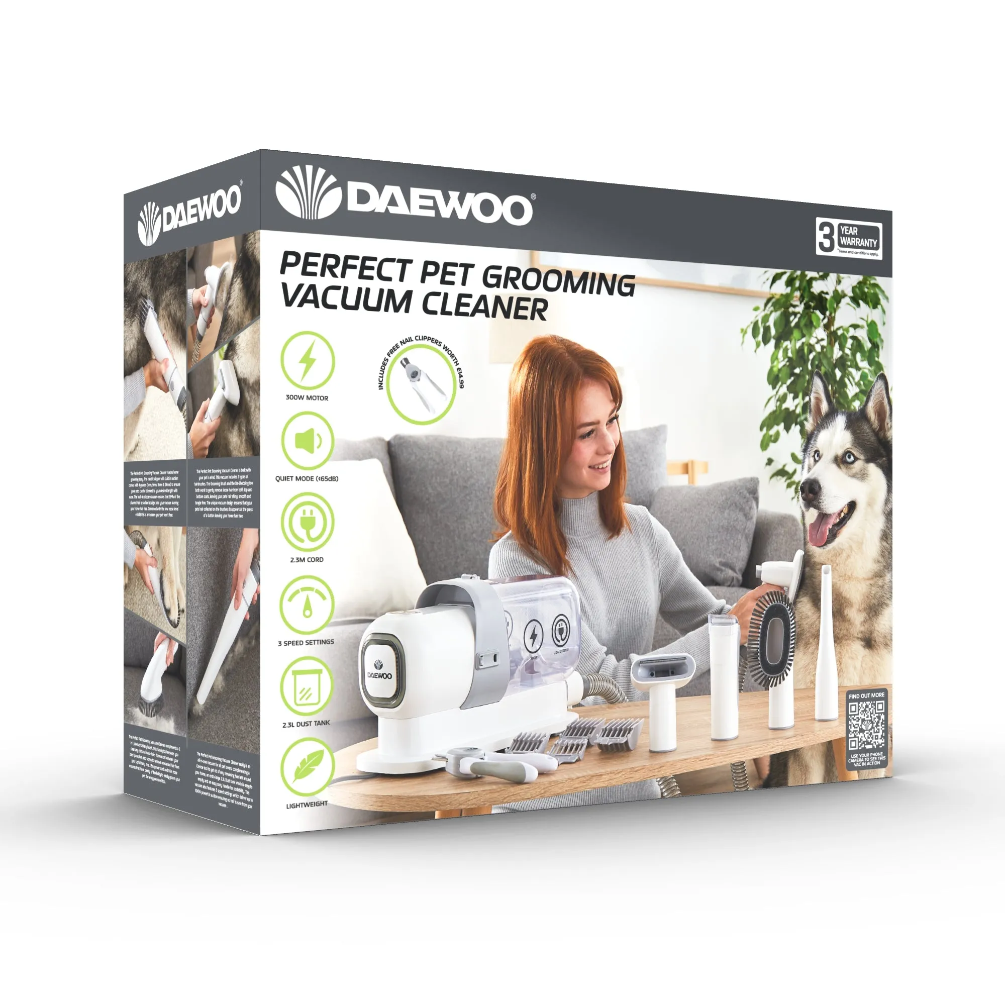 Daewoo Perfect Pet Grooming Vacuum Cleaner And Grooming Set