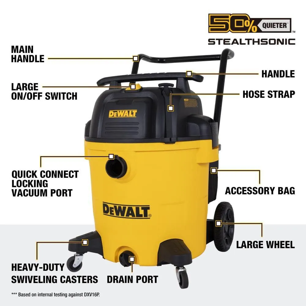 DeWalt 16 Gallon Wet/Dry Cart Vacuum - DXV16P-QTA