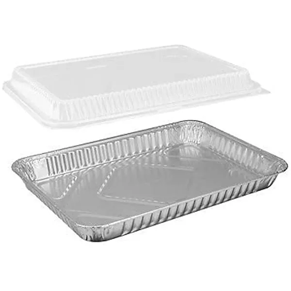 Disposable *Heavy Weight* Aluminum Half (1/2) Size Cookie Sheet with Dome Lid, | 25 Ct