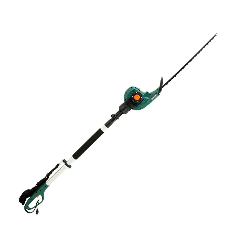 DOEWORKS Corded 2 in 1 Multi-Angle Cutting Telescopic Electric Hedge Trimmer on Pole, 18" Dual Steel Blade