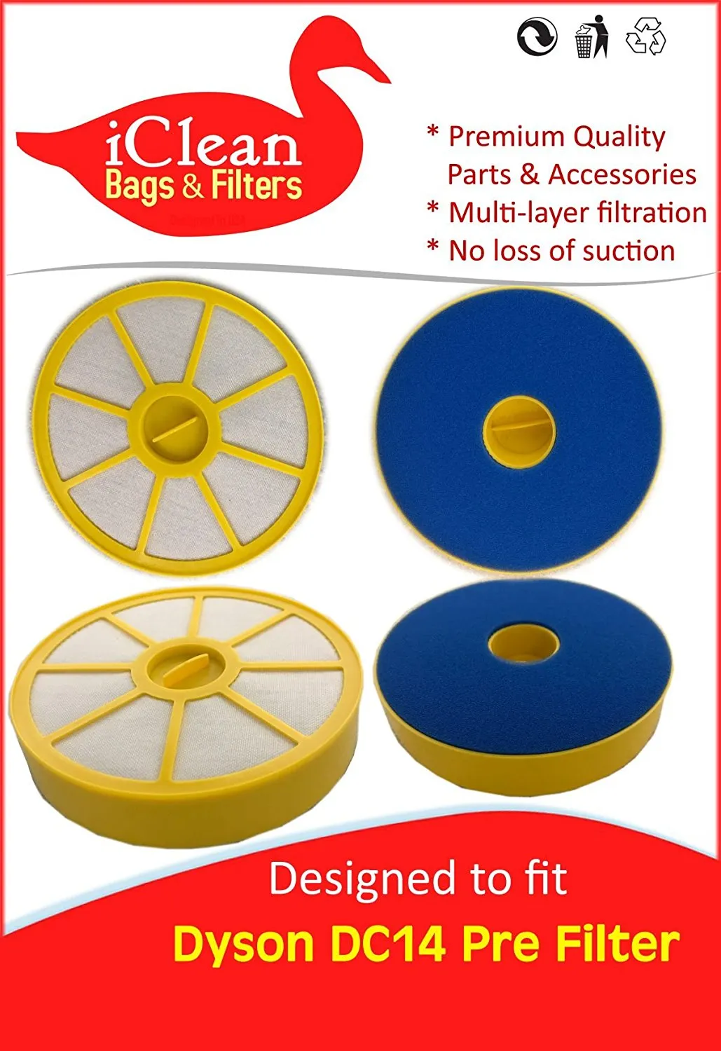 Dyson DC14 Pre Filter - 6 pack by iClean Vacuums