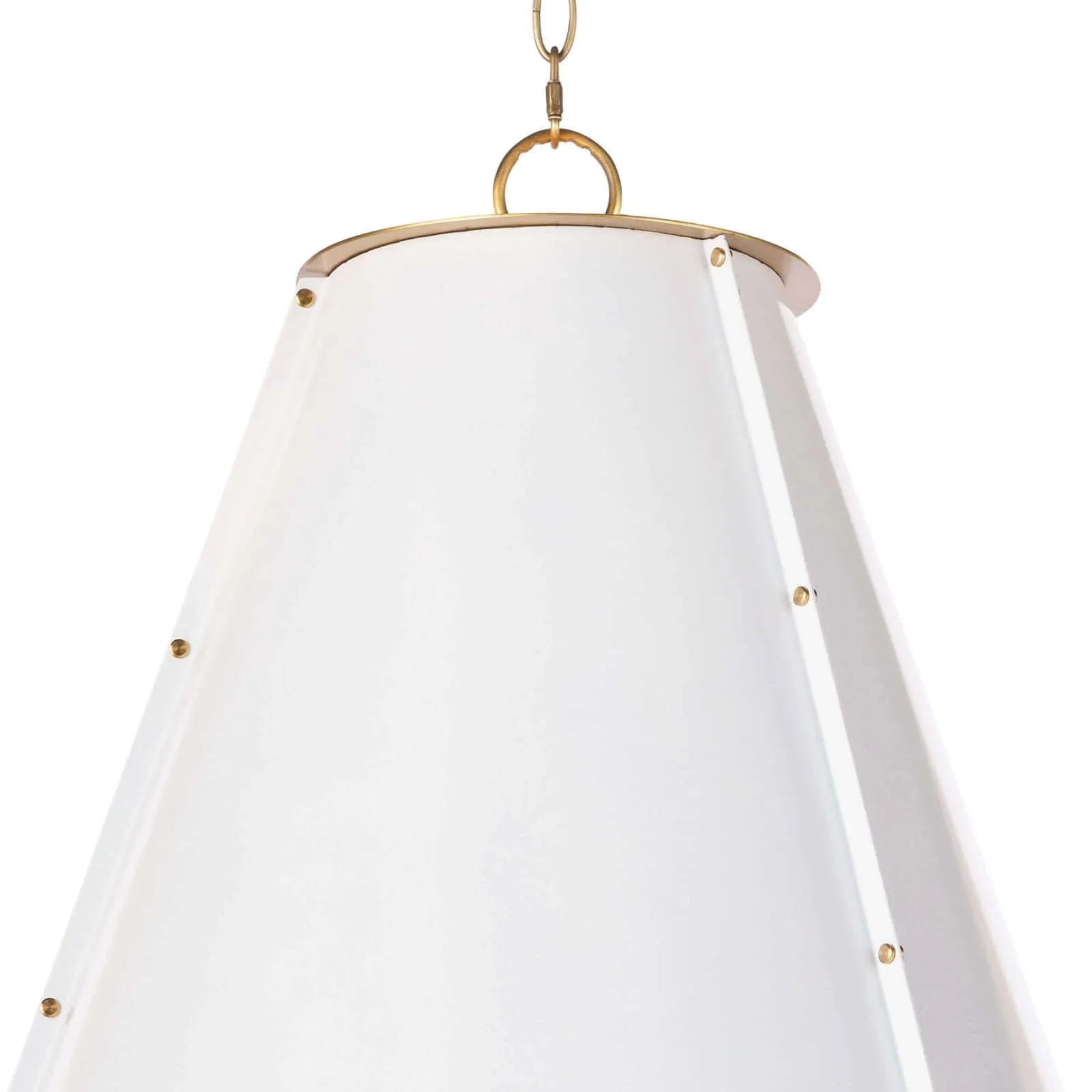 French Maid Chandelier Large (White and Natural Brass)