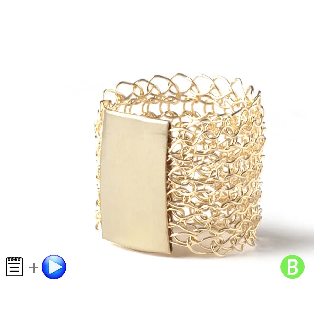 Gold Stamp Ring - Recipe - Partial wire crochet pattern