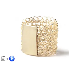 Gold Stamp Ring - Recipe - Partial wire crochet pattern