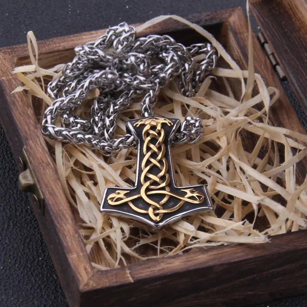 Golden Knot Thor's Hammer - Stainless Steel