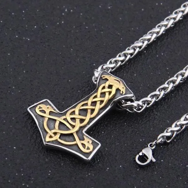 Golden Knot Thor's Hammer - Stainless Steel