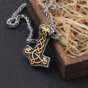 Golden Knot Thor's Hammer - Stainless Steel