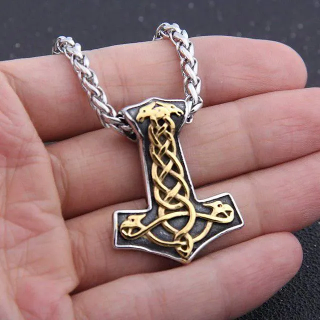 Golden Knot Thor's Hammer - Stainless Steel