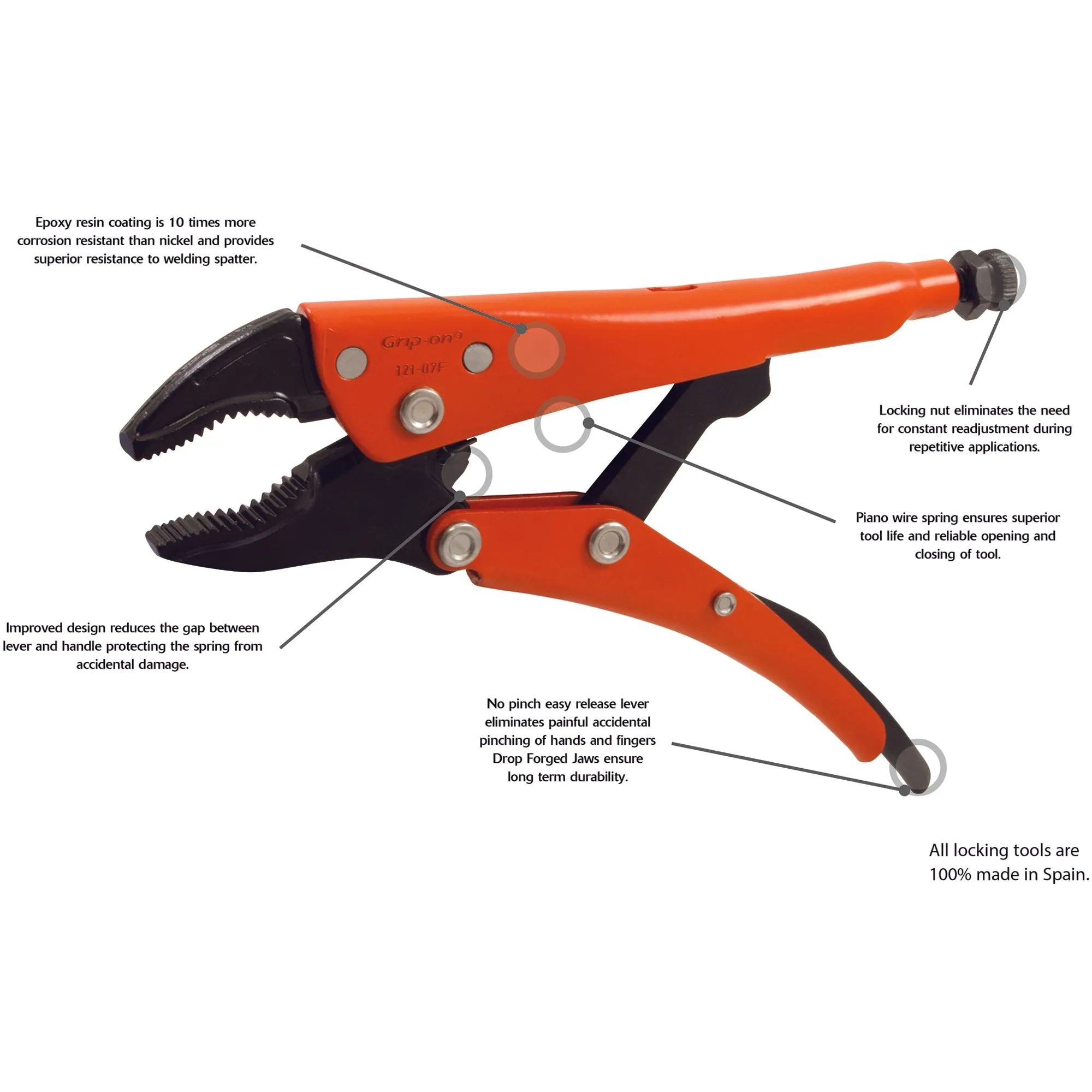 Grip-on® Locking C-Clamp with Swivel Pads