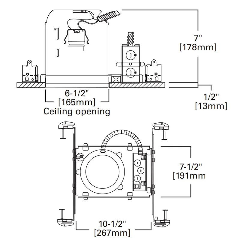 Halo H7ICTNB 6" IC New Construction Housing, No Socket Bracket