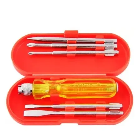 Hand Toolkit Set - Claw Hammer Steel Shaft Shock resistant rubber grip   5 Blades Combination Screw Driver Set with Tester   Combination Plier with Joint Cutter