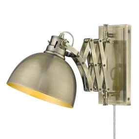 Hawthorn 1 Light Articulating Wall Sconce AGED BRASS WITH BRASS SHADE