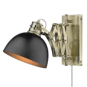 Hawthorn 1 Light Articulating Wall Sconce BRASS WITH MATTE BLACK