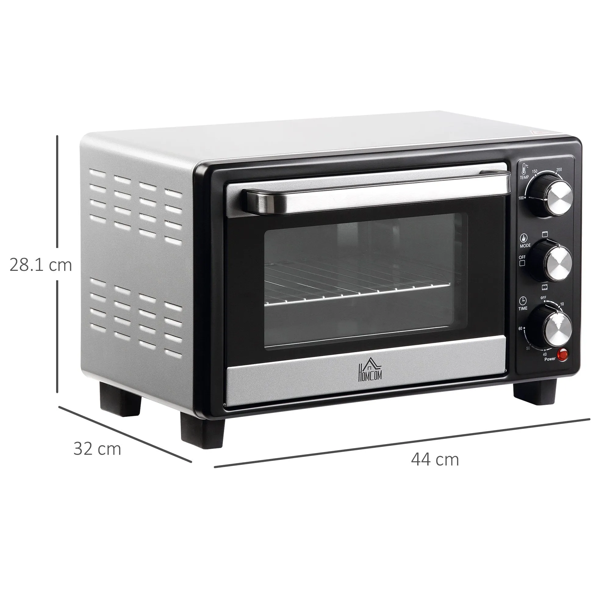 HOMCOM Mini Oven & Grill - Silver