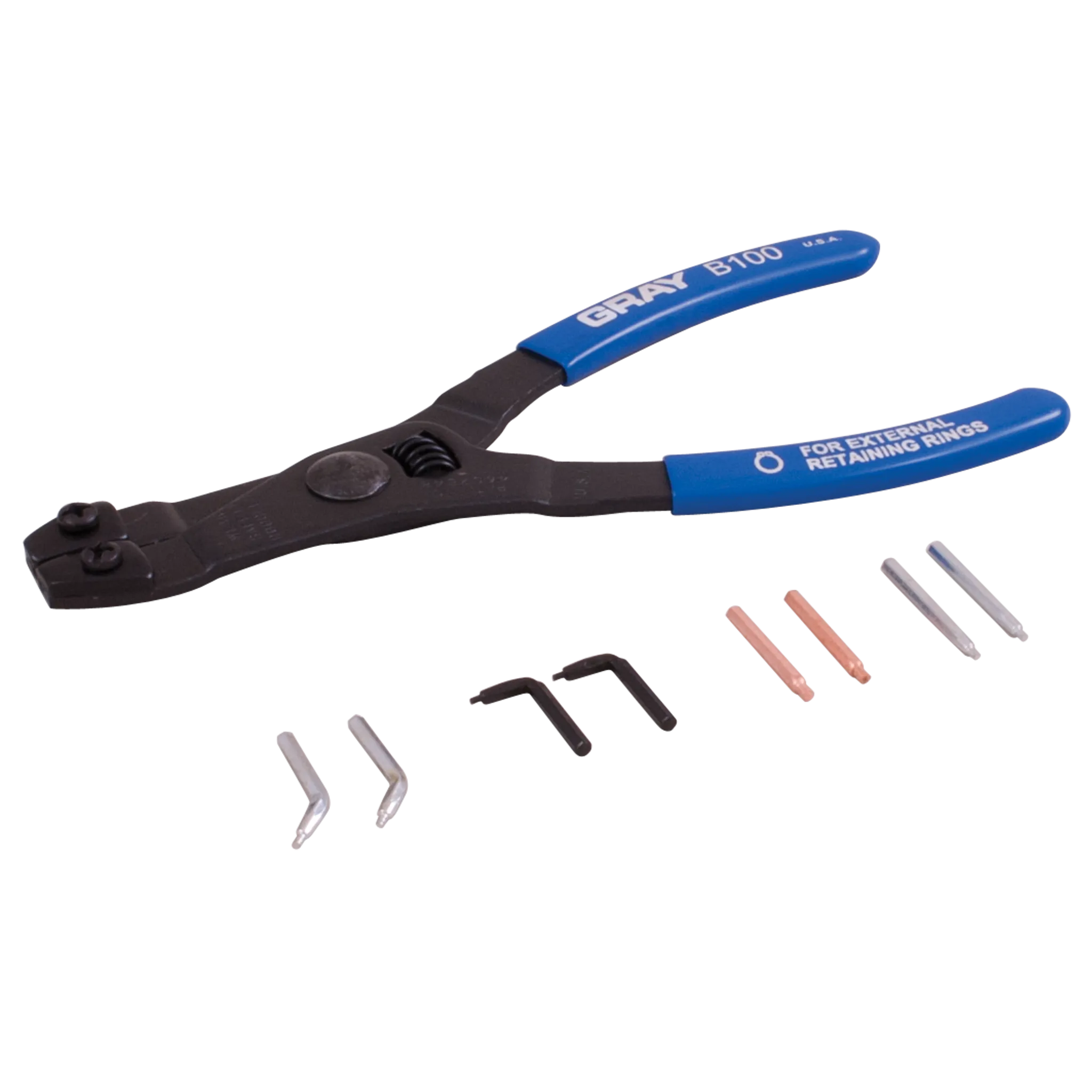 Internal and External Retaining Ring Pliers with Replaceable Tips