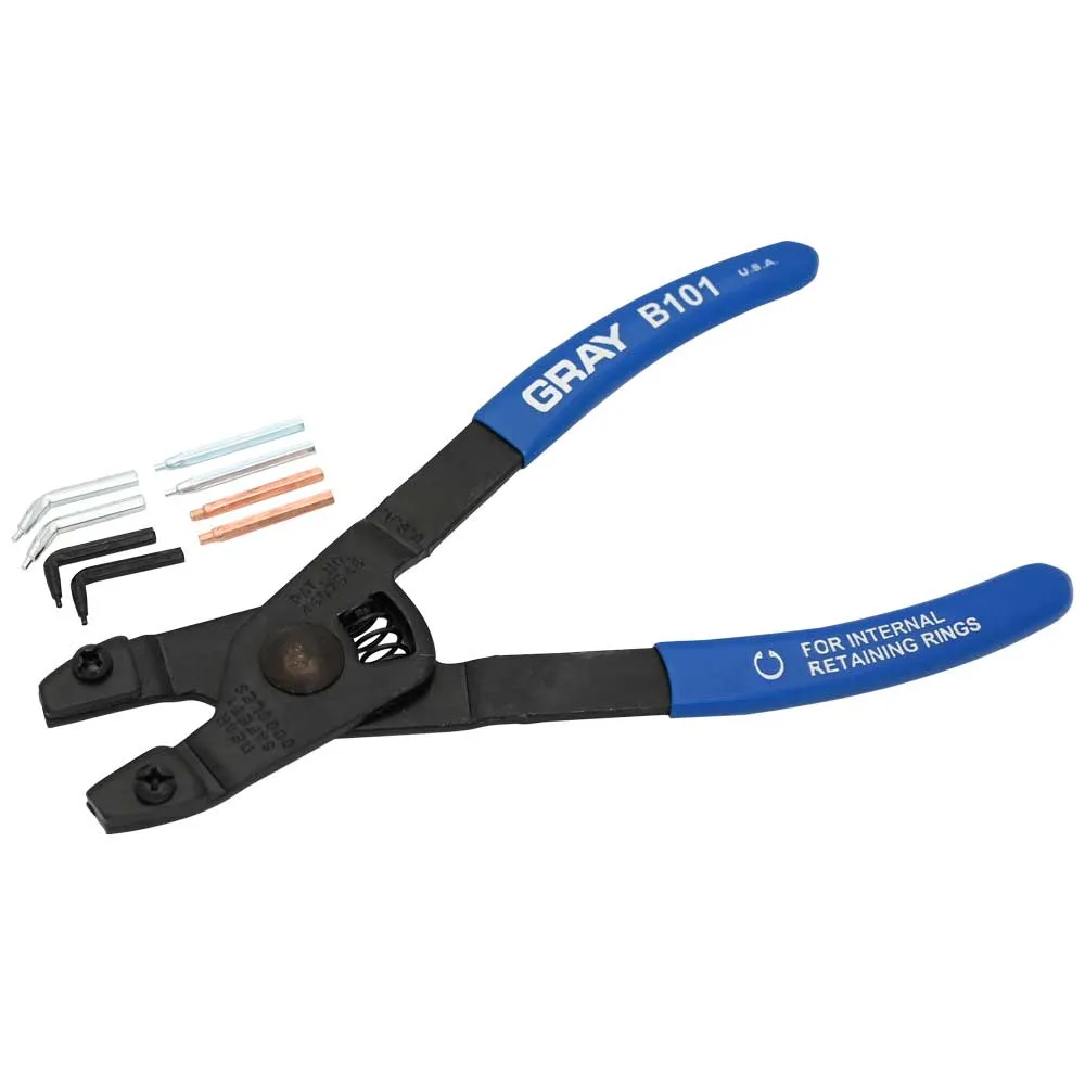 Internal and External Retaining Ring Pliers with Replaceable Tips