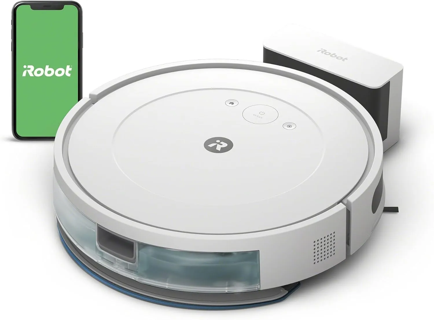 iRobot Roomba Combo Essential 2-in-1 Vacuum and Mop Robot, Smart Controls, 4-Stage Cleaning System, 3 Suction Levels, Spot Cleaning, White