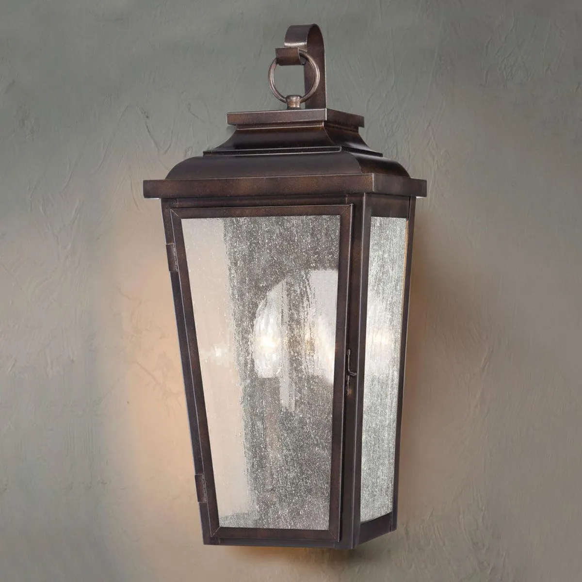 Irvington Manor 19 in. 2 Lights Outdoor Wall Lantern Bronze Finish