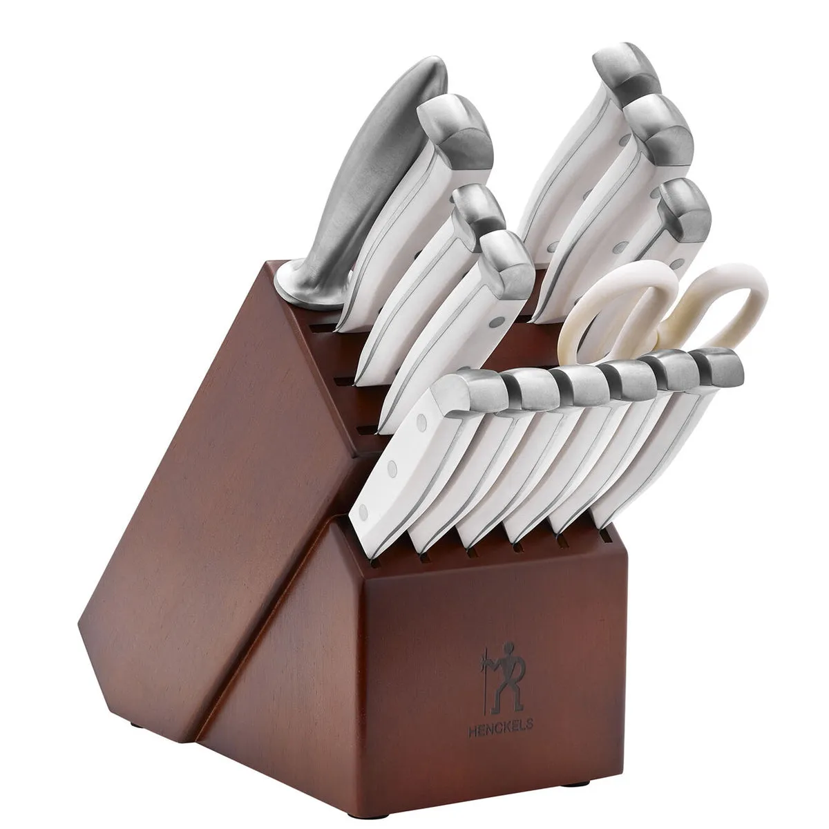 J.A. Henckels International 15-Piece Knife Block Set - White