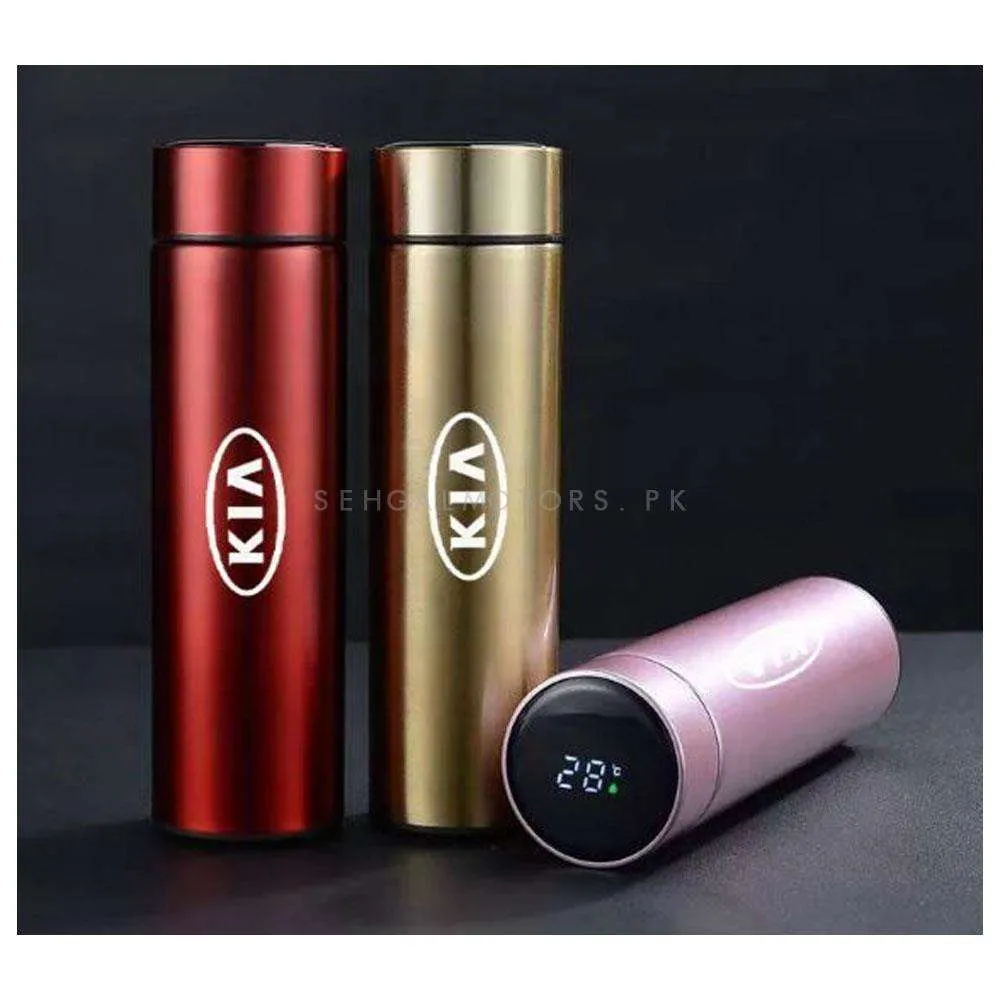 KIA Logo Vacuum Flask LED Temperature Display Multi Color