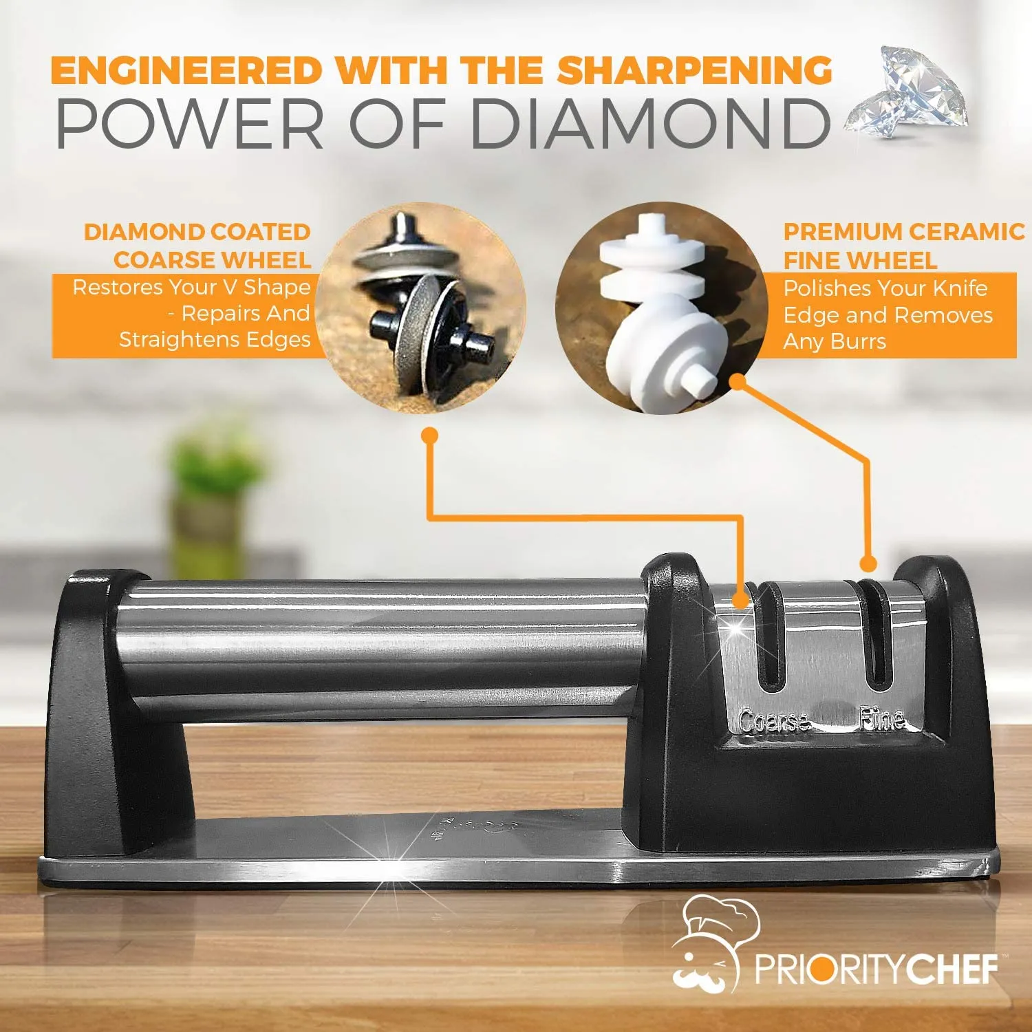 Knife Sharpener for Straight and Serrated Knives