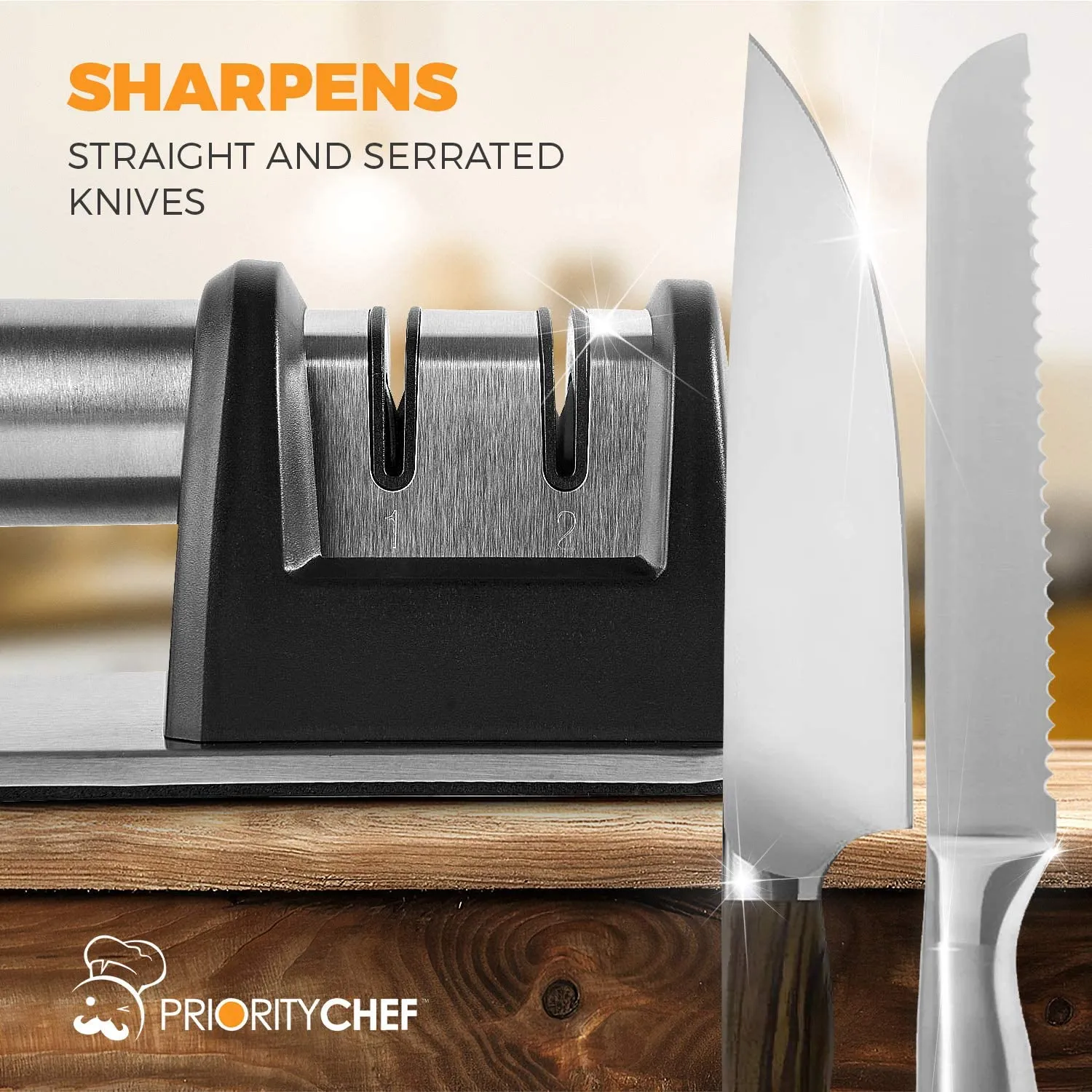 Knife Sharpener for Straight and Serrated Knives