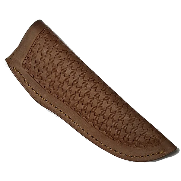 Knife Sheath Leather - SHWW100-P - BW - 1 5/8" opening and a 6 5/8" length - Peanut Brittle Basket Weave