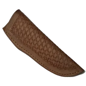 Knife Sheath Leather - SHWW100-P - BW - 1 5/8" opening and a 6 5/8" length - Peanut Brittle Basket Weave