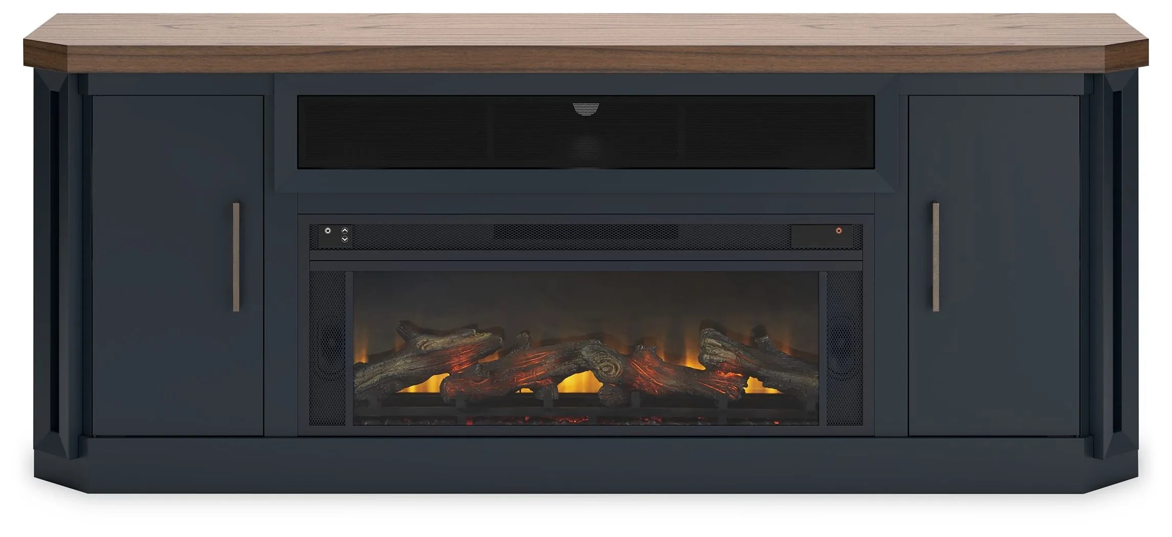 Landocken - Two-tone - 83" TV Stand With Electric Fireplace