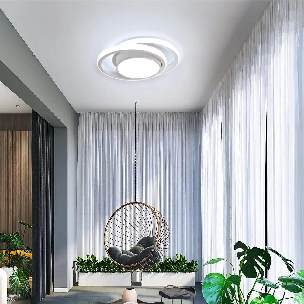 LED Ceiling Lights, 32W 2350LM Lighting Fixture, Dia 28cm Round Modern Design Ceiling Lighting for Hallway Balcony Bedroom Corridor, Cold White 6500K