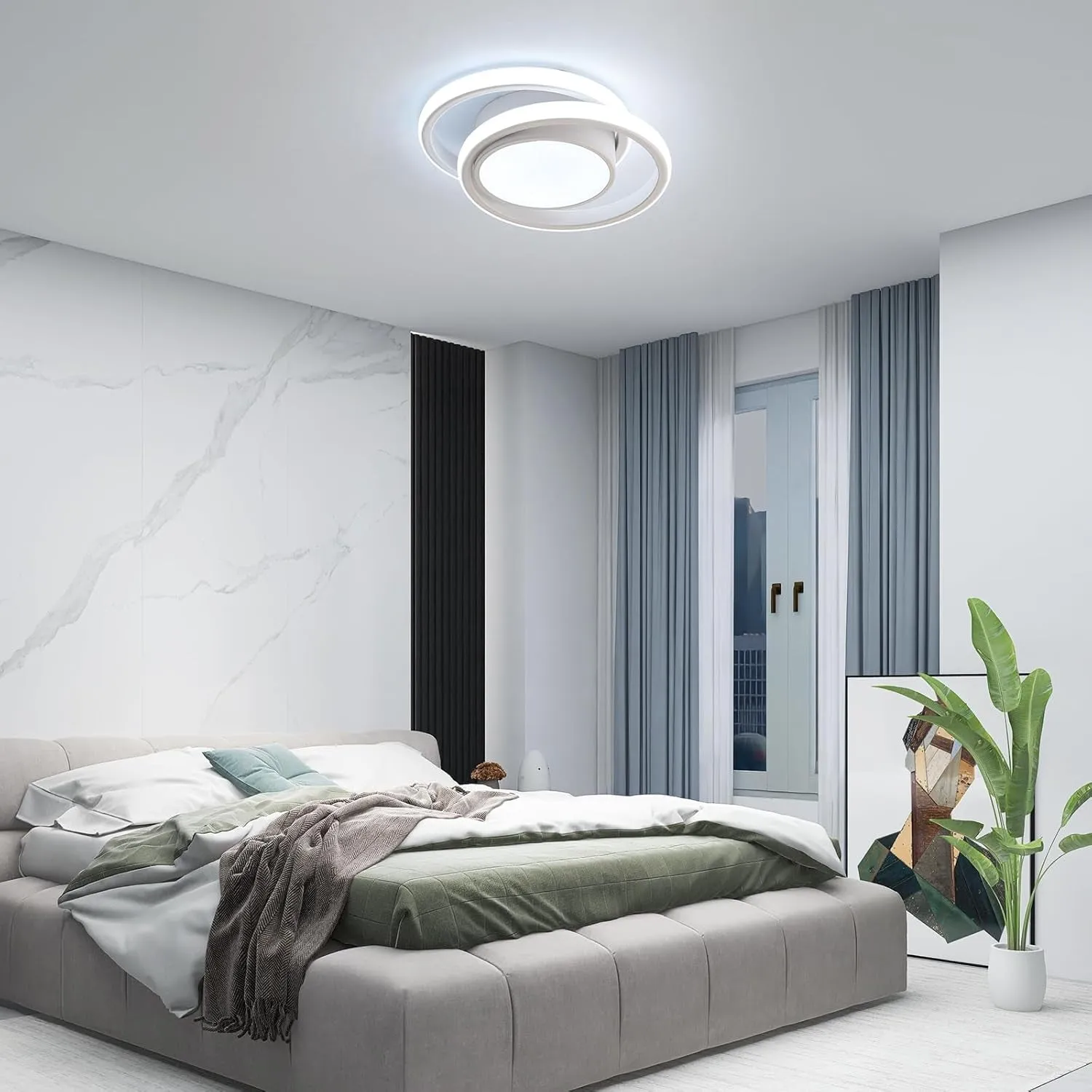 LED Ceiling Lights, 32W 2350LM Lighting Fixture, Dia 28cm Round Modern Design Ceiling Lighting for Hallway Balcony Bedroom Corridor, Cold White 6500K