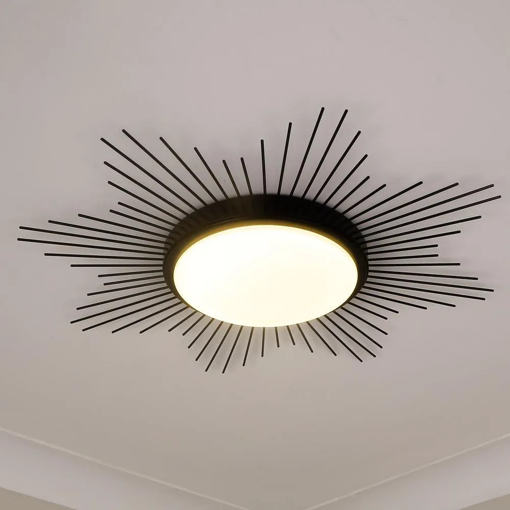 LED Flush Mount from the Kieran Collection in Matte Black Finish by Golden