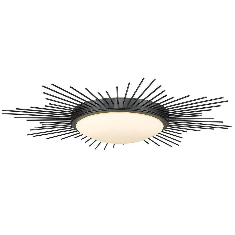 LED Flush Mount from the Kieran Collection in Matte Black Finish by Golden