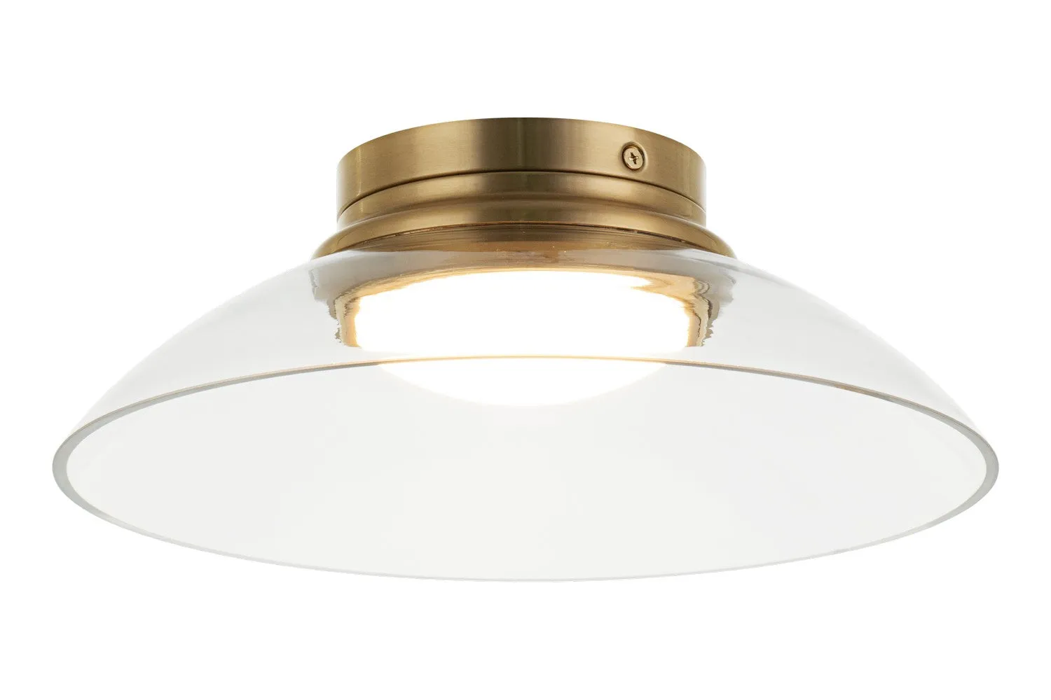 LED Flush Mount from the Luna Collection in Aged Gold Brass Finish by Matteo Lighting