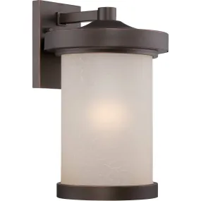 LED Outdoor Medium Wall Lantern with Satin Amber Glass