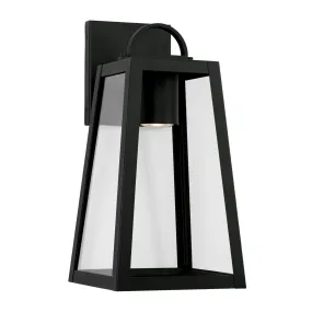 Leighton - 1 Light Coastal Outdoor Wall Lantern - Night Sky - 16" - Black