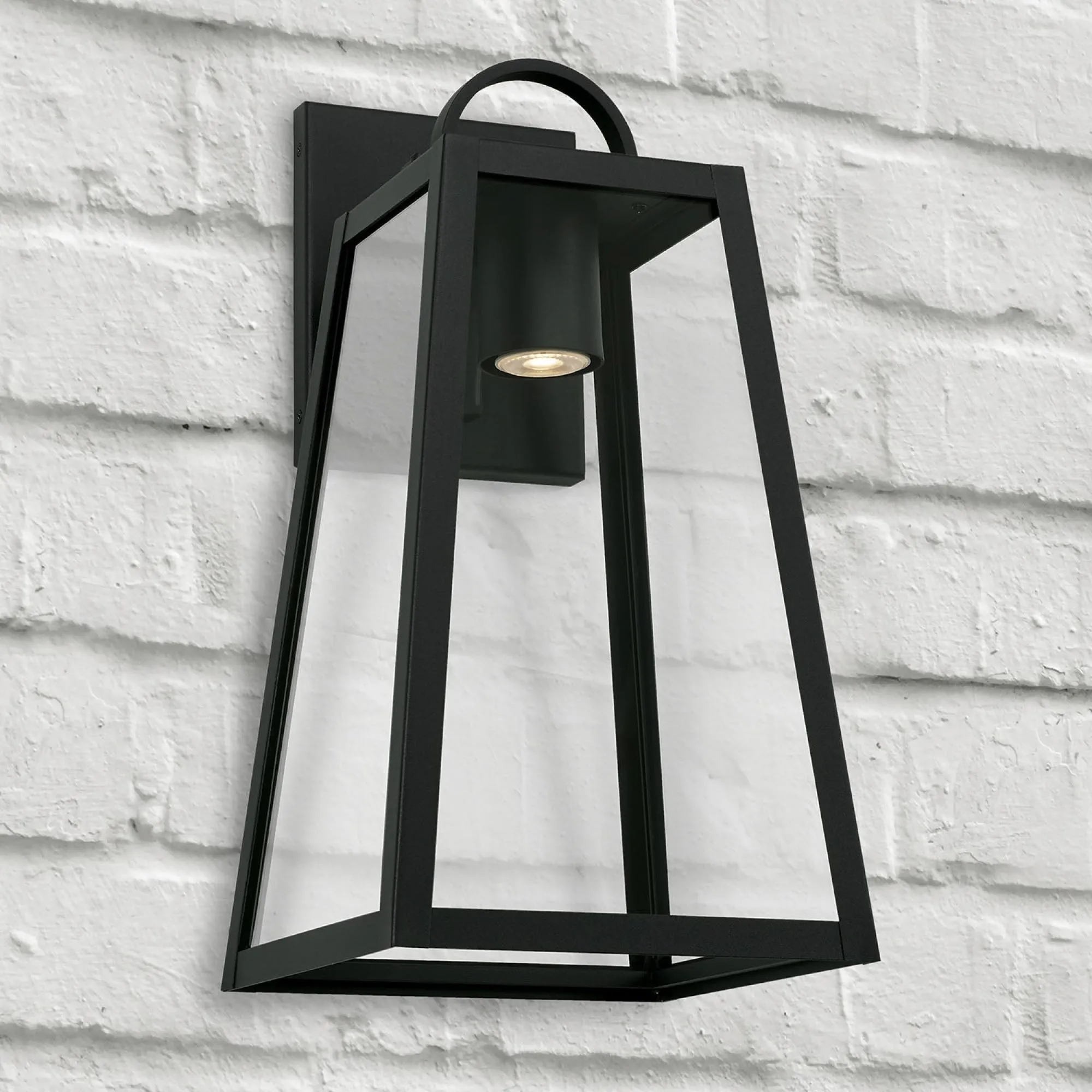 Leighton - 1 Light Coastal Outdoor Wall Lantern - Night Sky - 20" - Black