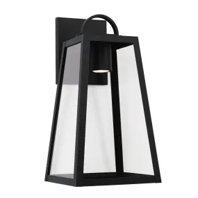 Leighton - 1 Light Coastal Outdoor Wall Lantern - Night Sky - 20" - Black