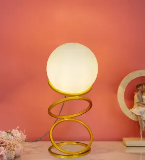 Luna Glow: Modern Milky Glass LED Table Lamp